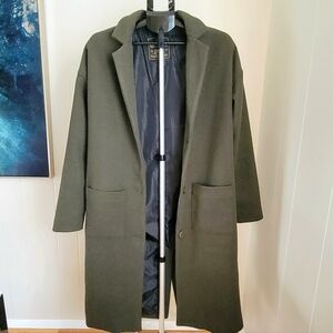 Element Bonnie Woolen Long Coat Green Size Small Petite